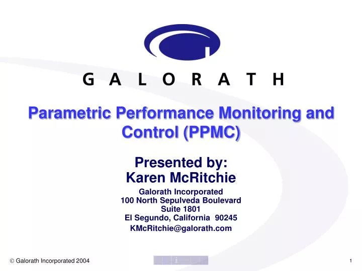 parametric performance monitoring and control ppmc