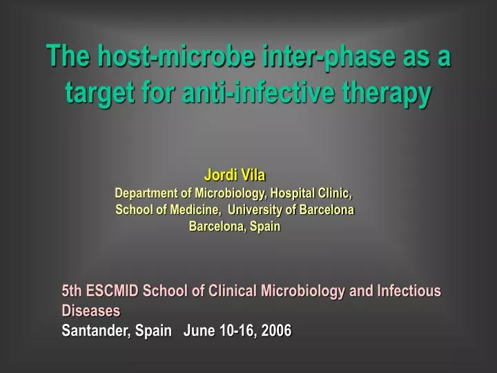 the host microbe inter phase as a target for anti infective therapy