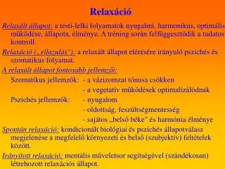 R elaxáció