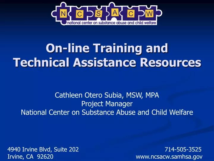 on line training and technical assistance resources