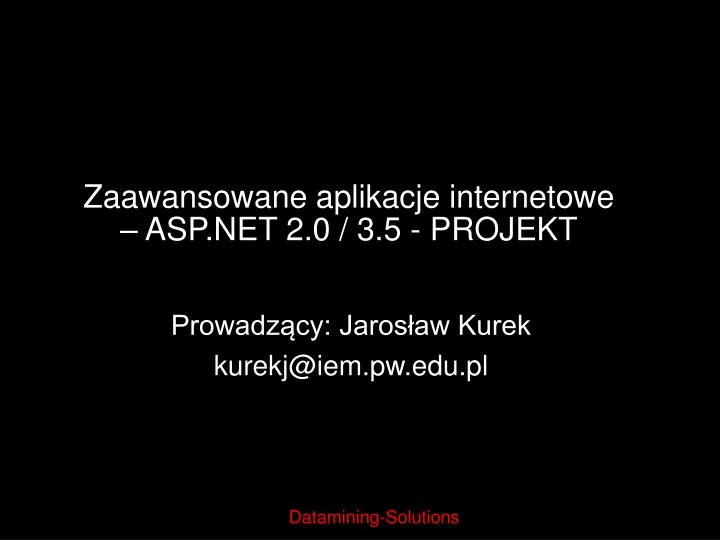 zaawansowane aplikacje internetowe asp net 2 0 3 5 projekt