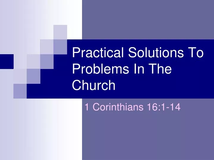 practical solutions to problems in the church