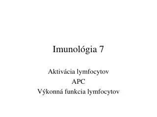 Imunológia 7