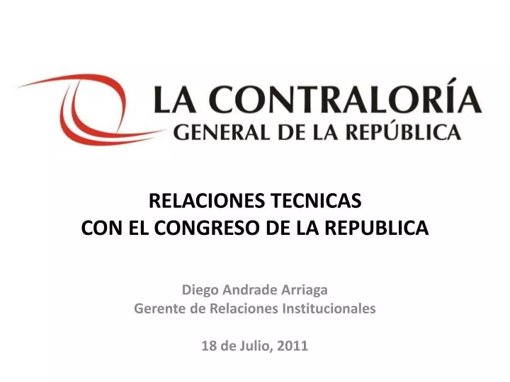 relaciones tecnicas con el congreso de la republica