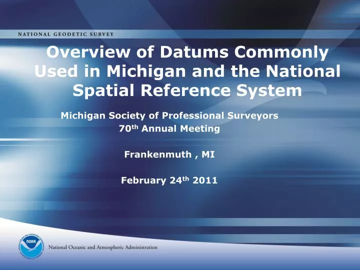 overview of datums commonly used in michigan and the national spatial reference system