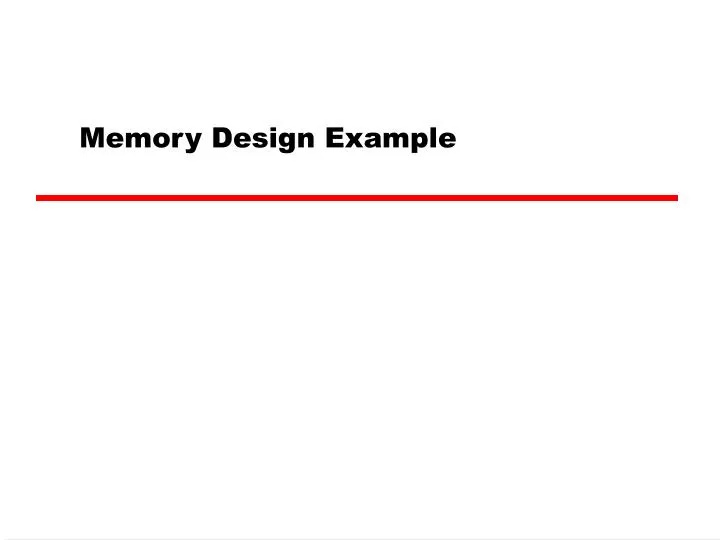 memory design example