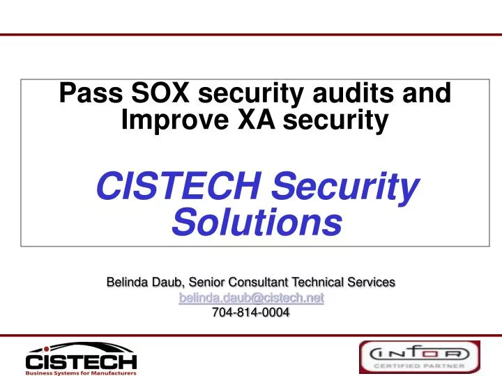 pass sox security audits and improve xa security cistech security solutions