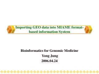 importing geo data into miame format based information system