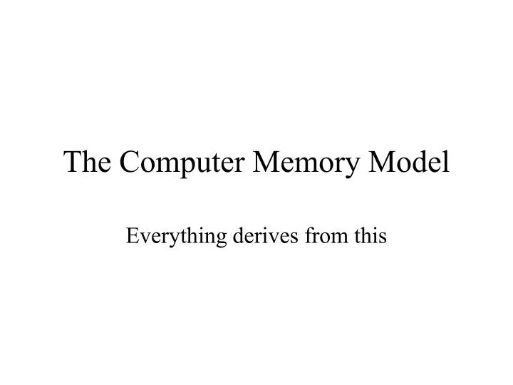 the computer memory model