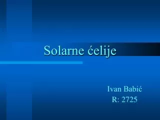 Solarne ćelije