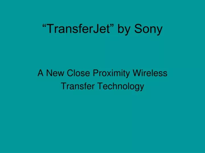 transferjet by sony