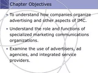 chapter objectives