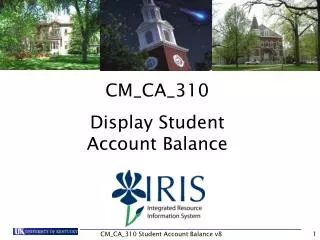 CM_CA_310 Display Student Account Balance