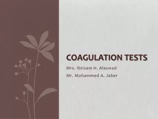 Coagulation Tests
