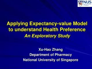 Applying Expectancy-value Model to understand Health Preference An Exploratory Study