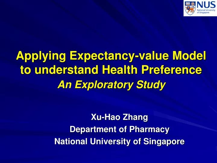 applying expectancy value model to understand health preference an exploratory study