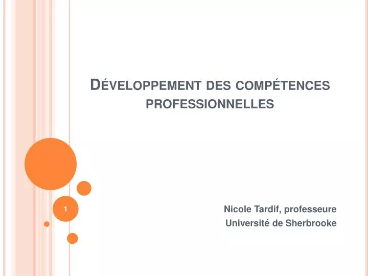 d veloppement des comp tences professionnelles