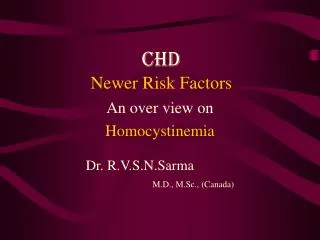 CHD Newer Risk Factors