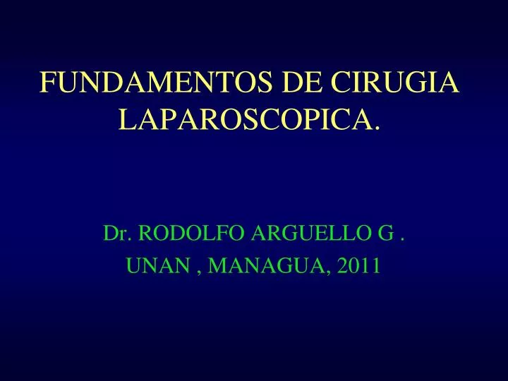 fundamentos de cirugia laparoscopica