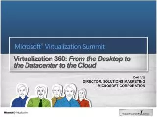 Virtualization 360: From the Desktop to the Datacenter to the Cloud