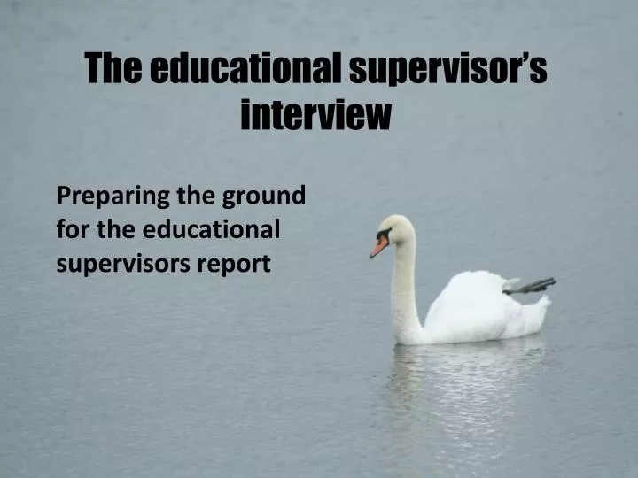 the educational supervisor s interview