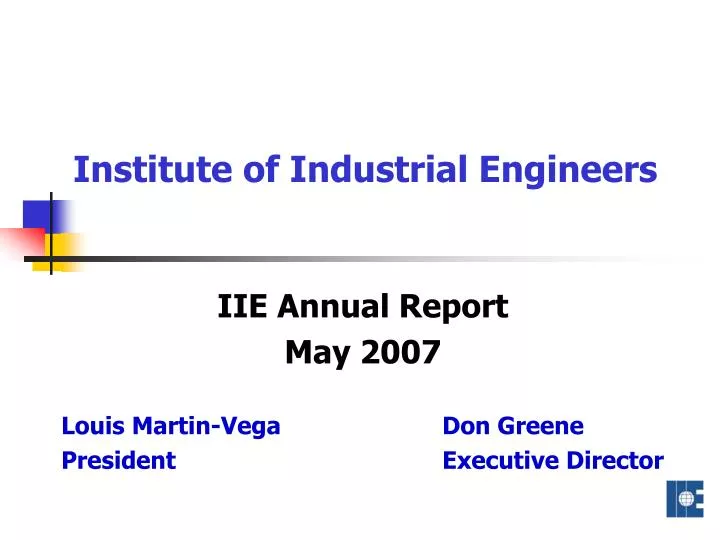 institute of industrial engineers