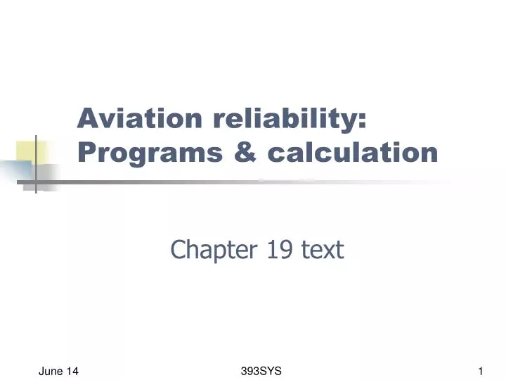 aviation reliability programs calculation