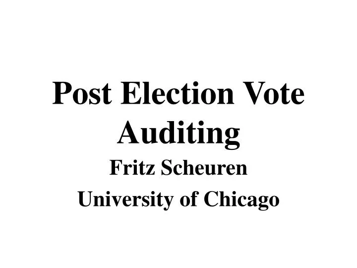 post election vote auditing
