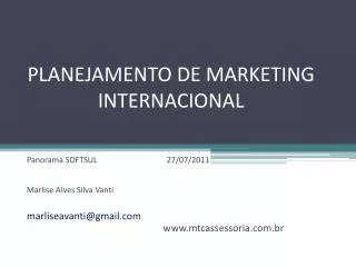 PLANEJAMENTO DE MARKETING INTERNACIONAL
