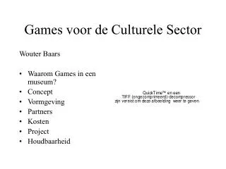 Games voor de Culturele Sector