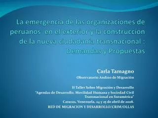 La emergencia de las organizaciones de peruanos en el exterior y la construcción de la nueva ciudadanía transnacional :