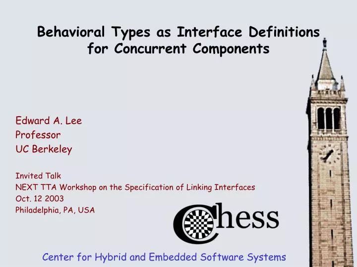 behavioral types as interface definitions for concurrent components