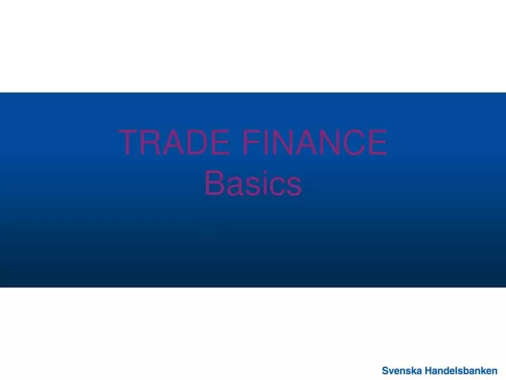 trade finance basics