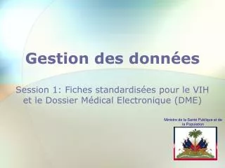 Gestion des données