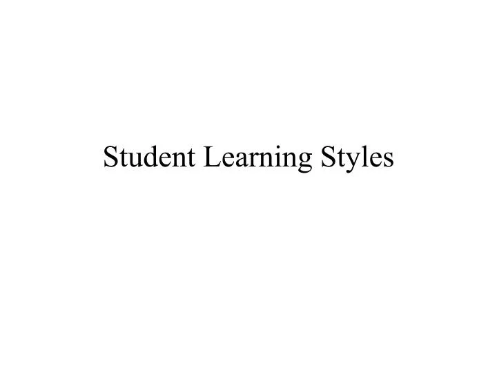 student learning styles