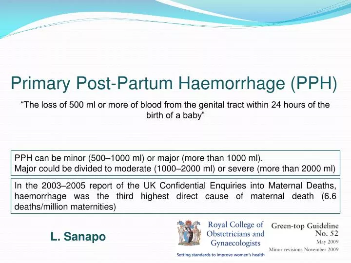 primary post partum haemorrhage pph