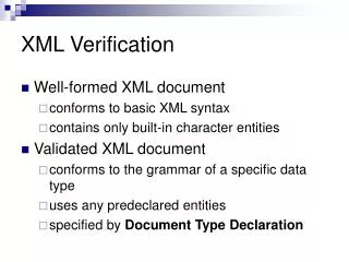 XML Verification