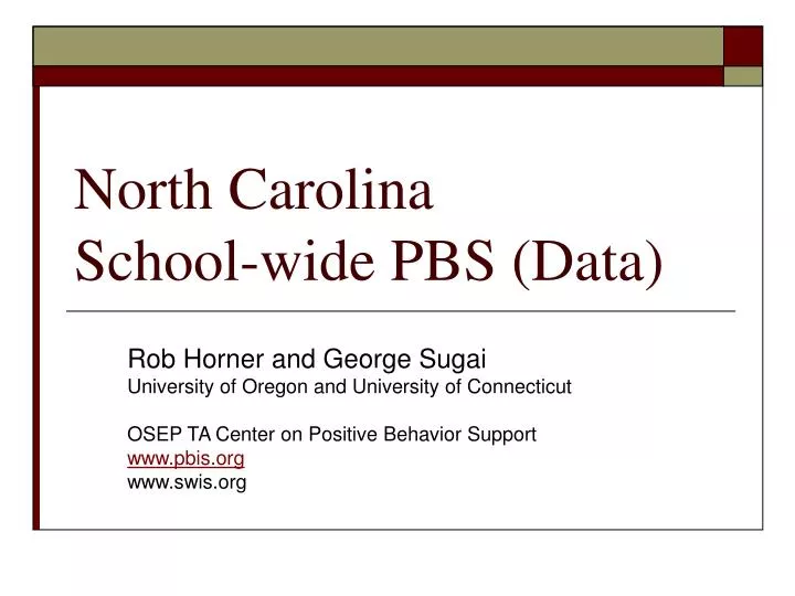 north carolina school wide pbs data