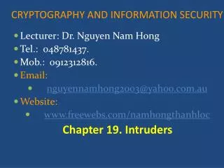 CRYPTOGRAPHY AND INFORMATION SECURITY