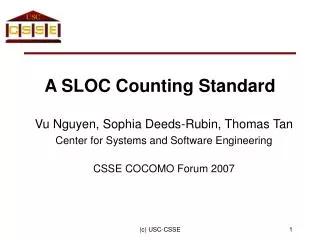 A SLOC Counting Standard