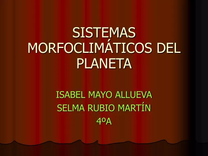 sistemas morfoclim ticos del planeta