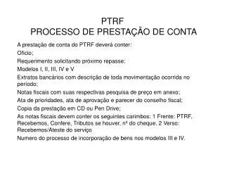 ptrf processo de presta o de conta