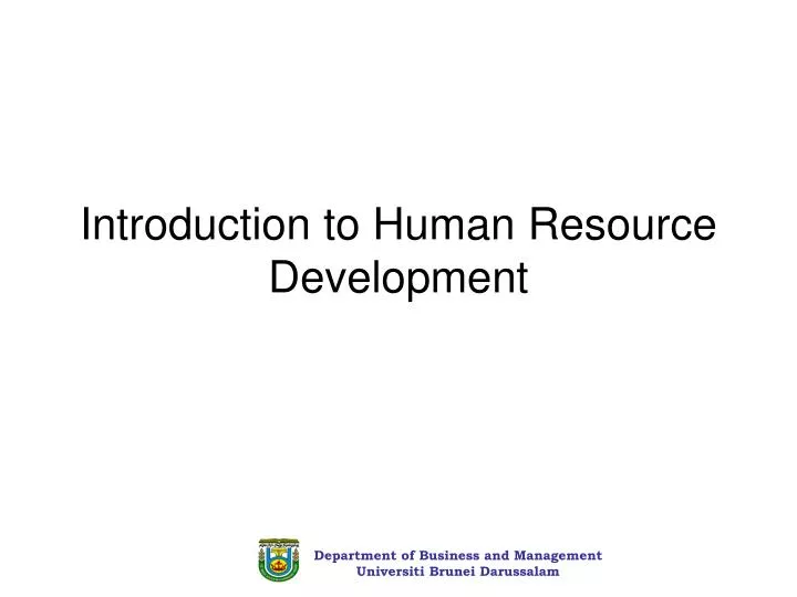 introduction to human resource development