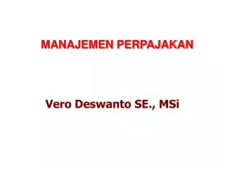Vero Deswanto SE., MSi