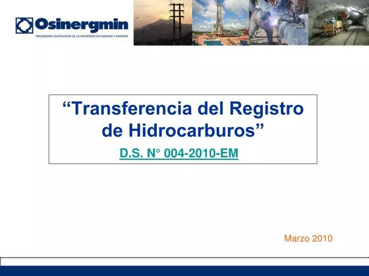 transferencia del registro de hidrocarburos