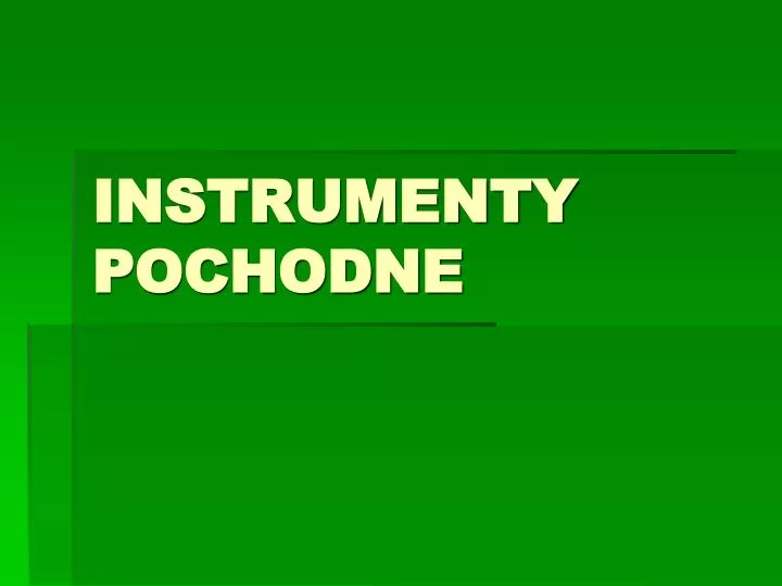 instrumenty pochodne