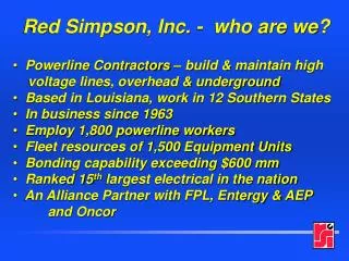 Red Simpson, Inc. - who are we?