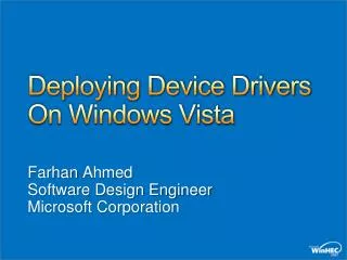 Deploying Device Drivers On Windows Vista