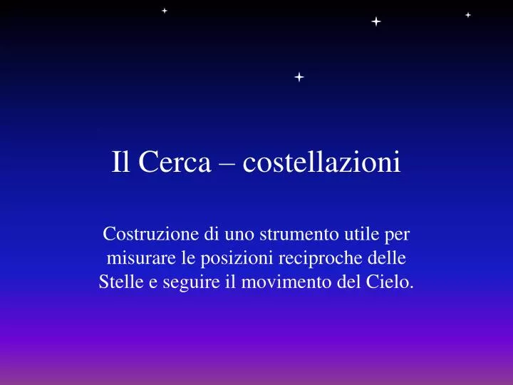 il cerca costellazioni