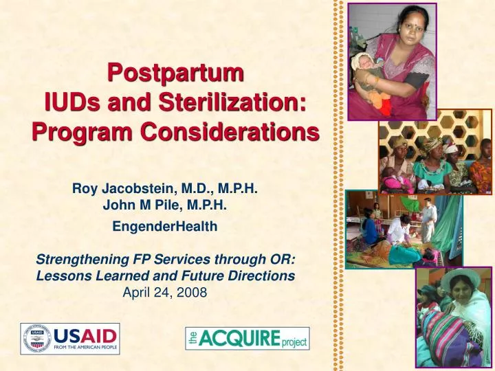 postpartum iuds and sterilization program considerations
